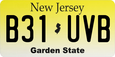 NJ license plate B31UVB