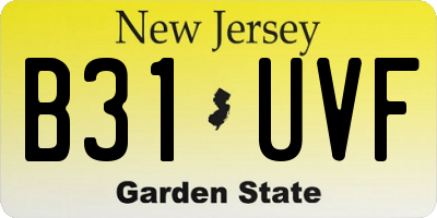 NJ license plate B31UVF