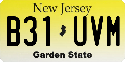 NJ license plate B31UVM