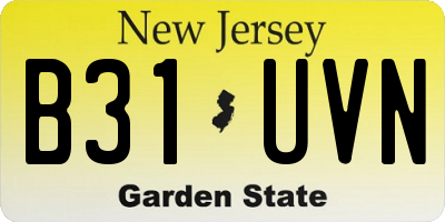 NJ license plate B31UVN