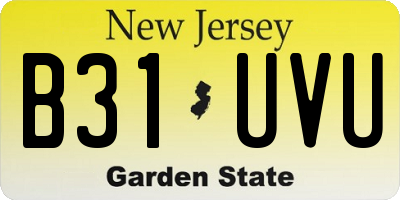 NJ license plate B31UVU