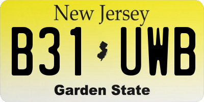 NJ license plate B31UWB