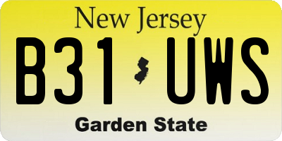 NJ license plate B31UWS