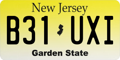 NJ license plate B31UXI
