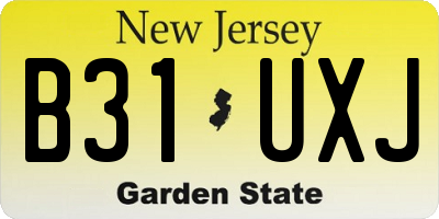NJ license plate B31UXJ