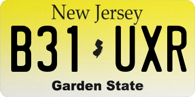 NJ license plate B31UXR