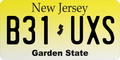 NJ license plate B31UXS