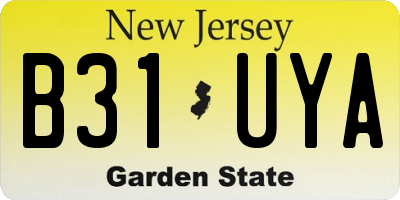 NJ license plate B31UYA