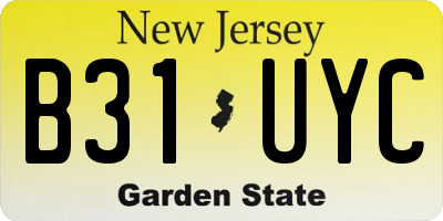 NJ license plate B31UYC