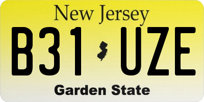 NJ license plate B31UZE