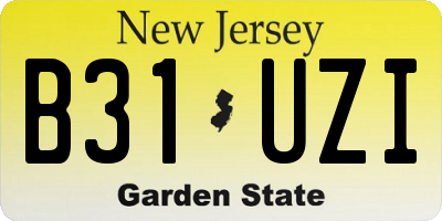 NJ license plate B31UZI