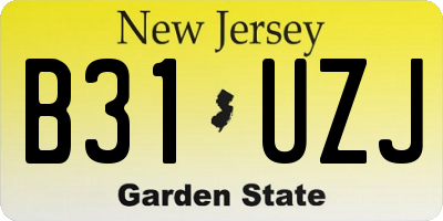 NJ license plate B31UZJ
