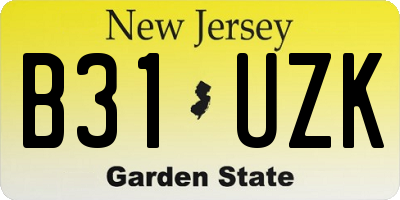 NJ license plate B31UZK