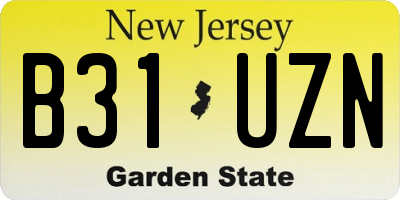 NJ license plate B31UZN