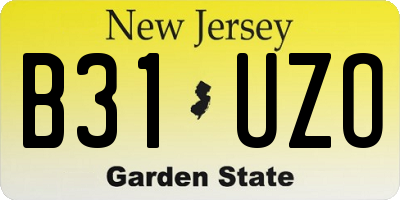 NJ license plate B31UZO