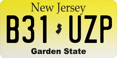 NJ license plate B31UZP