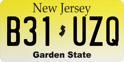 NJ license plate B31UZQ