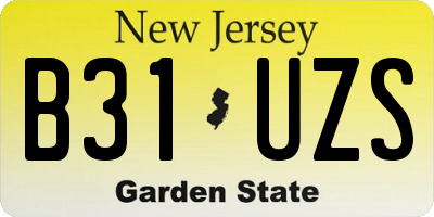 NJ license plate B31UZS