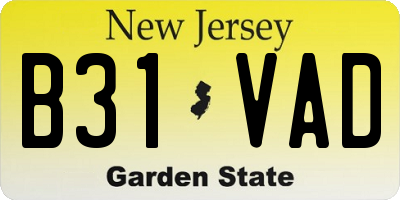 NJ license plate B31VAD
