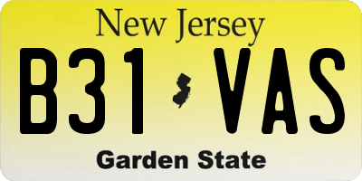 NJ license plate B31VAS