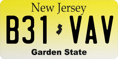 NJ license plate B31VAV