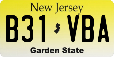 NJ license plate B31VBA
