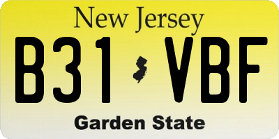 NJ license plate B31VBF