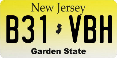 NJ license plate B31VBH