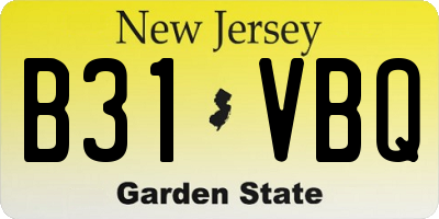 NJ license plate B31VBQ