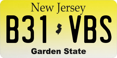 NJ license plate B31VBS