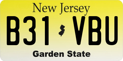 NJ license plate B31VBU