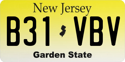 NJ license plate B31VBV