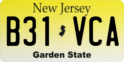 NJ license plate B31VCA