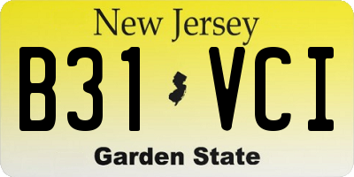 NJ license plate B31VCI