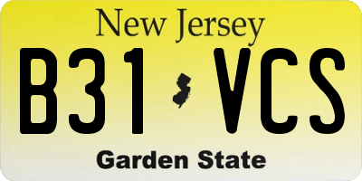 NJ license plate B31VCS