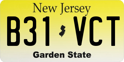 NJ license plate B31VCT