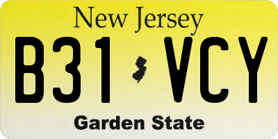 NJ license plate B31VCY