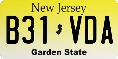 NJ license plate B31VDA