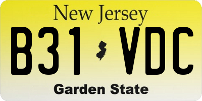 NJ license plate B31VDC