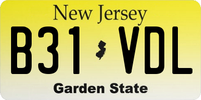NJ license plate B31VDL