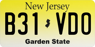 NJ license plate B31VDO