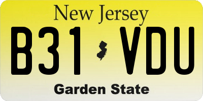 NJ license plate B31VDU