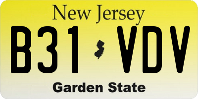 NJ license plate B31VDV