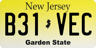 NJ license plate B31VEC