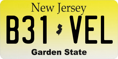 NJ license plate B31VEL