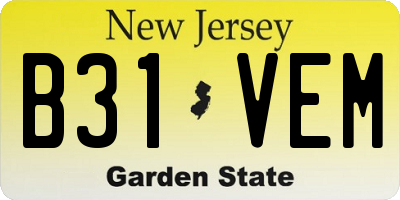 NJ license plate B31VEM
