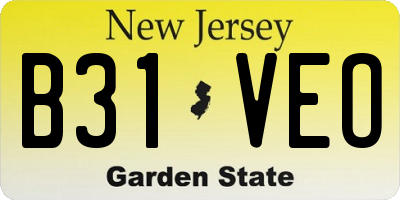 NJ license plate B31VEO