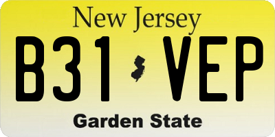 NJ license plate B31VEP