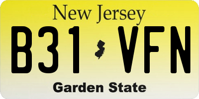 NJ license plate B31VFN