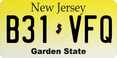 NJ license plate B31VFQ